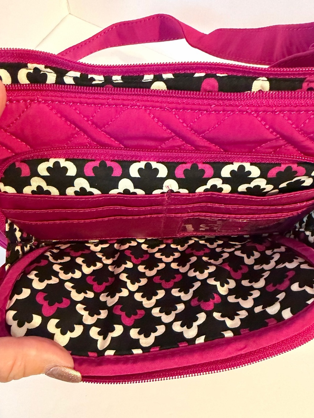 Vera Bradley Magenta Quilted Crossbody Bag - Picture 3 of 7